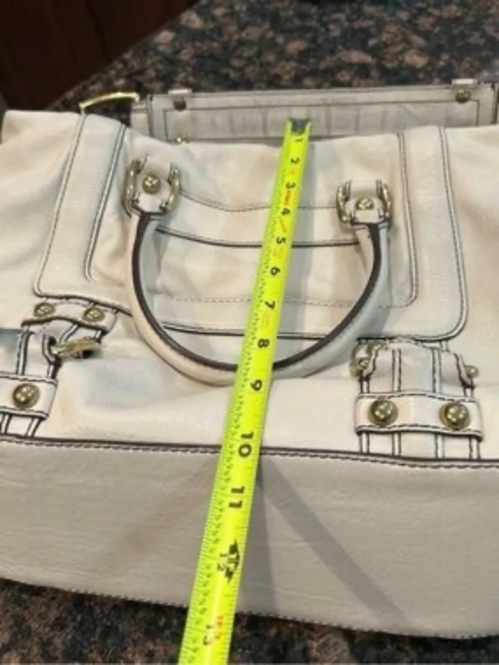 Banana Republic Leather Satchel with Brass Accents